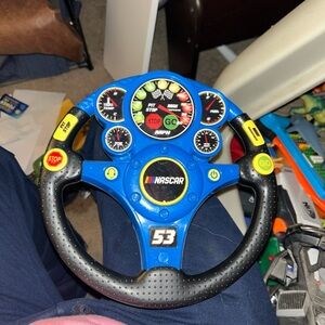 NASCAR Blue and Black Kids Racing Steering Wheel Toy